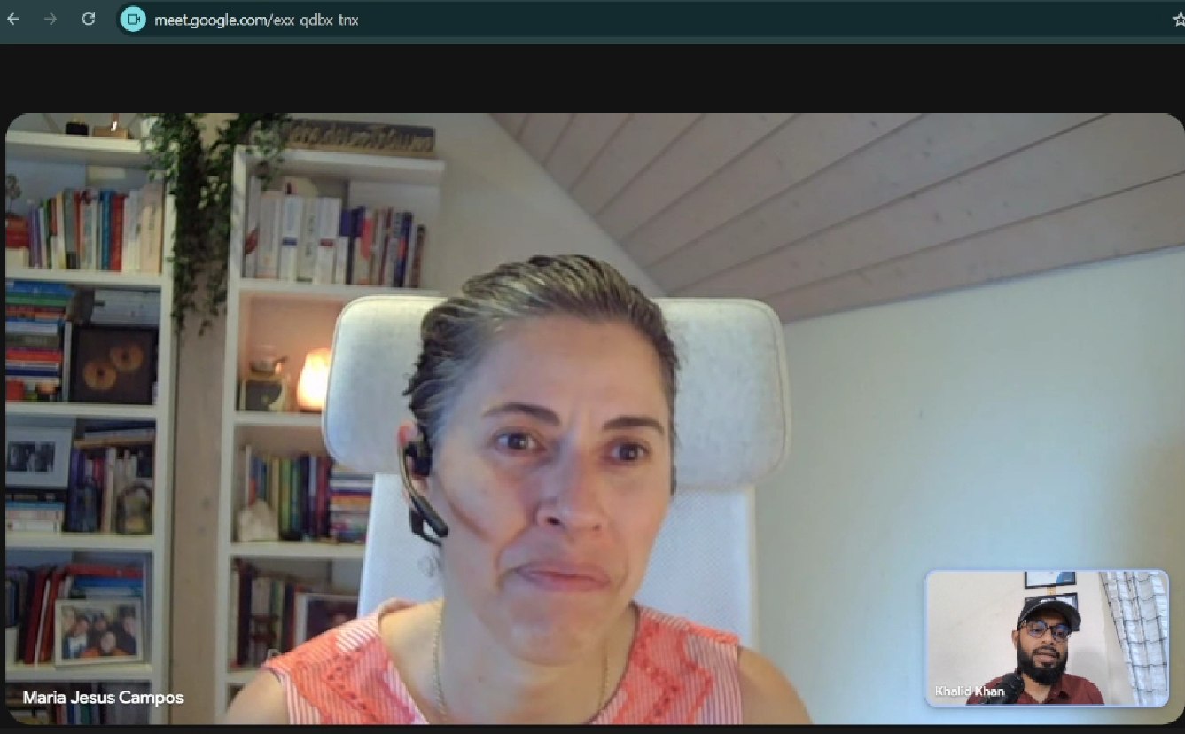 Google Meet strategy call with Maria Jesus Campos and Md Khalid Khan